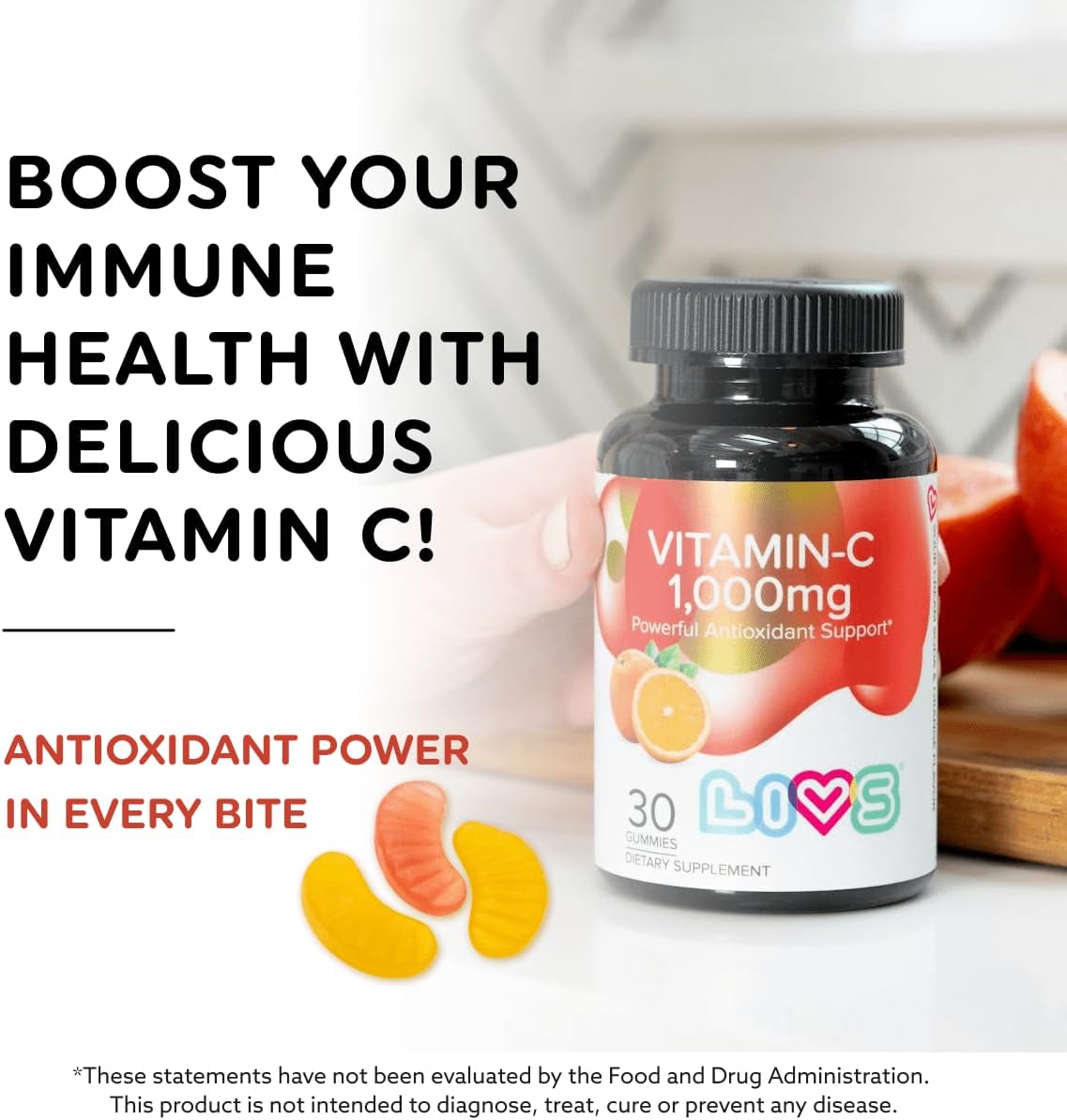Vitamina C 1000 mg Gominolas para Niños y Adultos - LIVS