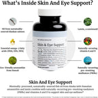 BIG BOLD HEALTH Skin & Eye Support - Complejo Omega-3 con Aceite de Salmón de Alaska, DHA, Astaxantina y Luteína - 60 Cápsulas Blandas