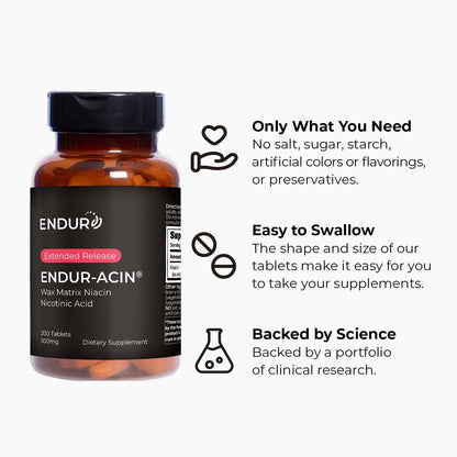 ENDUR-ACIN Niacina B3 Liberación Prolongada – La niacina contribuye a la reducción del cansancio y la fatiga. – Image 5