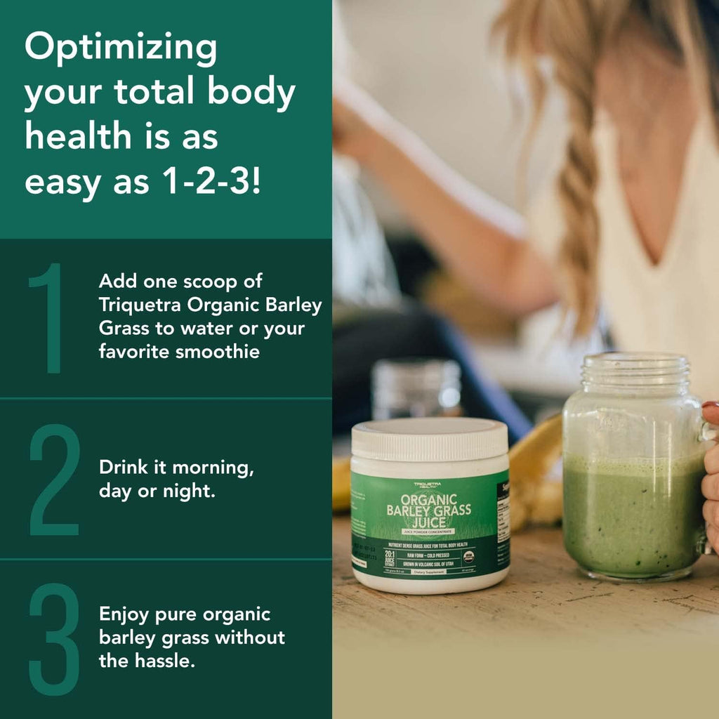 Organic Barley Grass Juice Powder - Cultivado en Suelo Volcánico de Utah - Forma Cruda y Bioactiva, Prensado en Frío y Secado con CO₂ – Sin Gluten, Sin OGM, Vegano - Complementa el Polvo de Jugo de Wheatgrass - 150 g