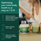 Organic Barley Grass Juice Powder - Cultivado en Suelo Volcánico de Utah - Forma Cruda y Bioactiva, Prensado en Frío y Secado con CO₂ – Sin Gluten, Sin OGM, Vegano - Complementa el Polvo de Jugo de Wheatgrass - 150 g
