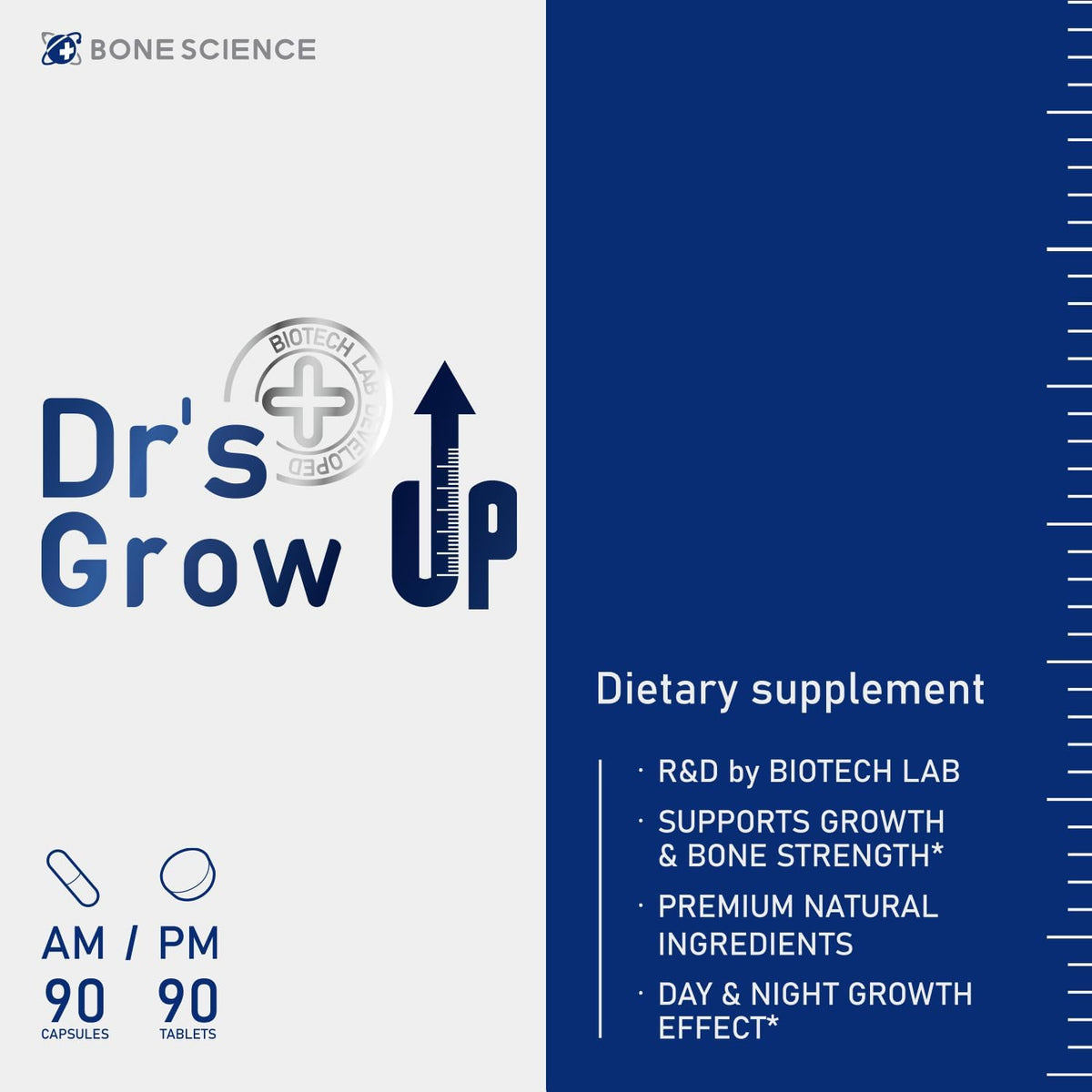 BONE SCIENCE Dr’s Grow UP AM & PM – Sistema Día y Noche para el Crecimiento y Salud Ósea de Niños y Adolescentes – Image 2
