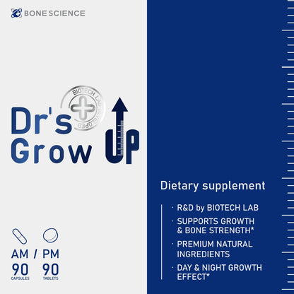 BONE SCIENCE Dr’s Grow UP AM & PM – Sistema Día y Noche para el Crecimiento y Salud Ósea de Niños y Adolescentes – Image 2