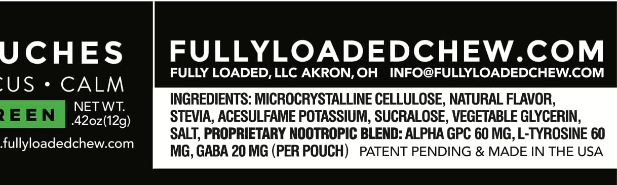 Fully Loaded Alpha Nootropic Pouches (Wintergreen) - 5 Latas - 15 Bolsitas por Lata
