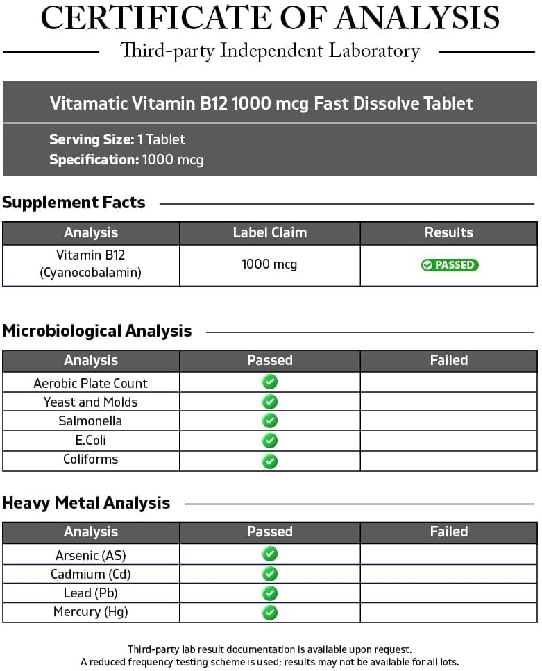 Vitamatic Vitamina B12 1000 mcg – Tabletas de Disolución Rápida con Sabor a Bayas – 2 Frascos de 365 Tabletas – Apoyo al Metabolismo Energético y Sistema Nervioso