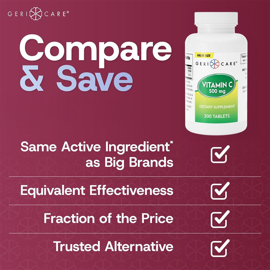 GeriCare Vitamina C 500 mg, 200 Comprimidos