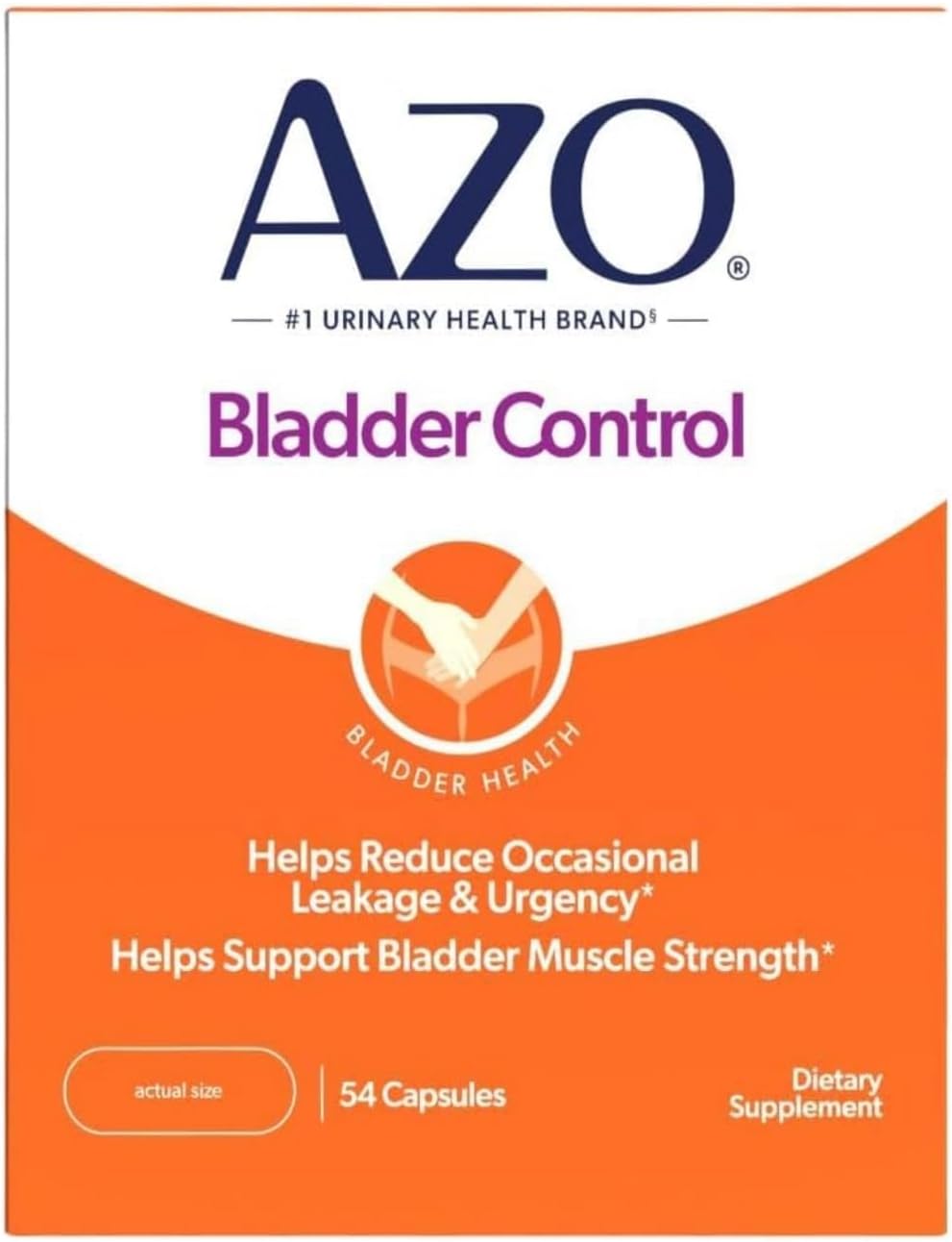 AZO Bladder Control con Go-Less | Suplemento Diario para el Bienestar de la Vejiga | 54 Cápsulas