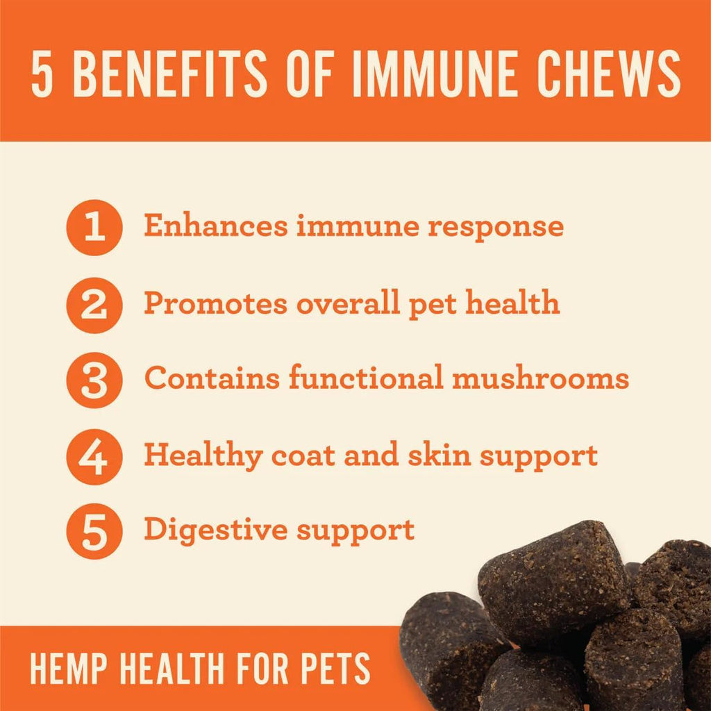 Hemp Well Immune - Masticables Blandos para Perros con Hongos Funcionales (60 uds)