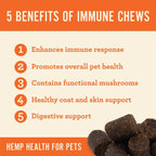 Hemp Well Immune - Masticables Blandos para Perros con Hongos Funcionales (60 uds)