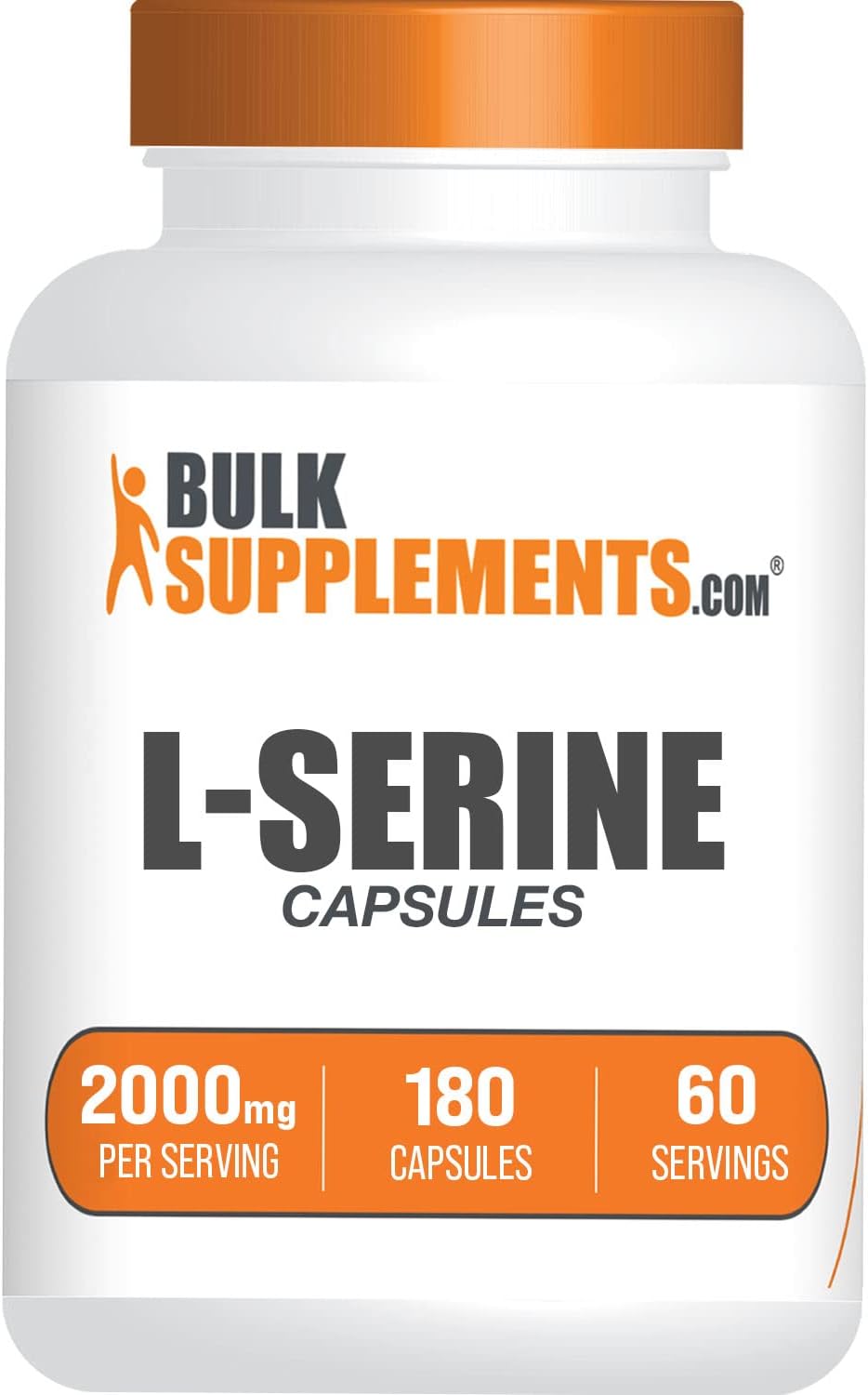L-Serina Cápsulas - Suplemento de Aminoácidos, 2000mg por dosis, Sin Gluten, 180 Cápsulas