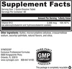 XYMOGEN Adeno+Hydroxo B12 - 2500 mcg Vitamina B12 No Metilada - Comprimidos de Disolución Rápida Sabor Punch de Frutas - 60 Comprimidos