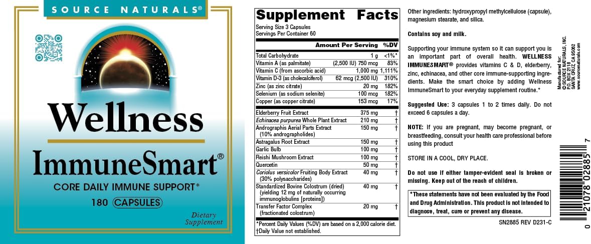 Source Naturals Wellness ImmuneSmart - 180 Cápsulas