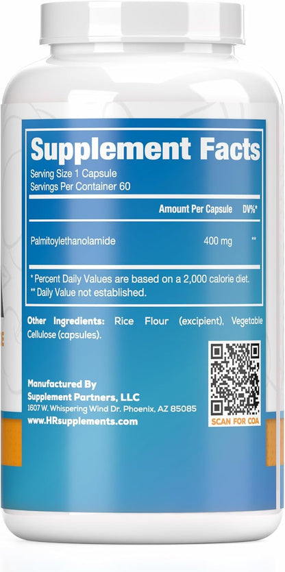 Harvest Naturals Palmitoylethanolamida (PEA) 400mg, 60 Cápsulas – Image 2
