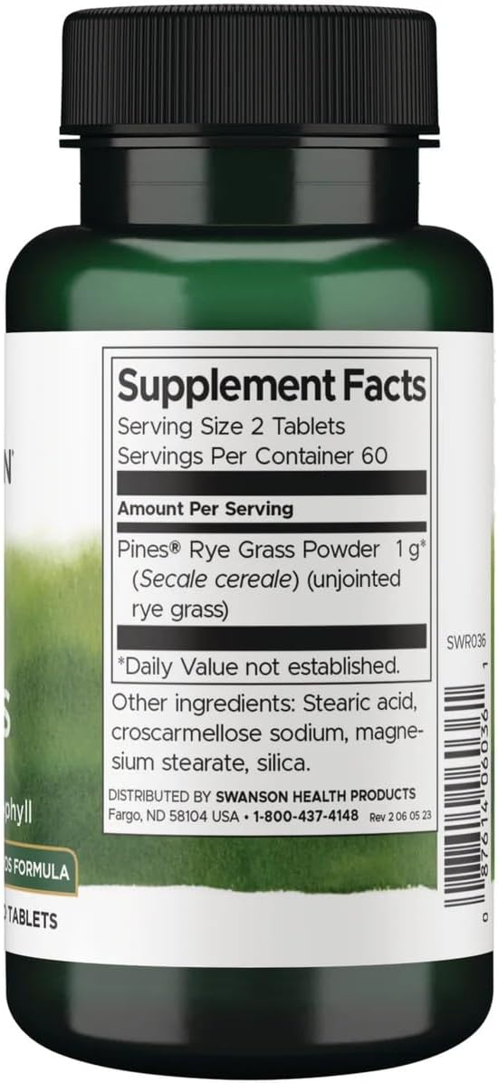 Swanson Rye Grass 500 mg 120 Comprimidos (Pack de 2)