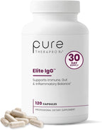 Pure Therapro Rx Elite IgG Immunoglobulin Supplement, 120 Cápsulas - Salud Intestinal y Apoyo Inmunitario, 1100 mg IgG, IgA e IgM, Lecitina de Girasol | Alternativa al Calostro, Sin Lácteos y Sin Gluten