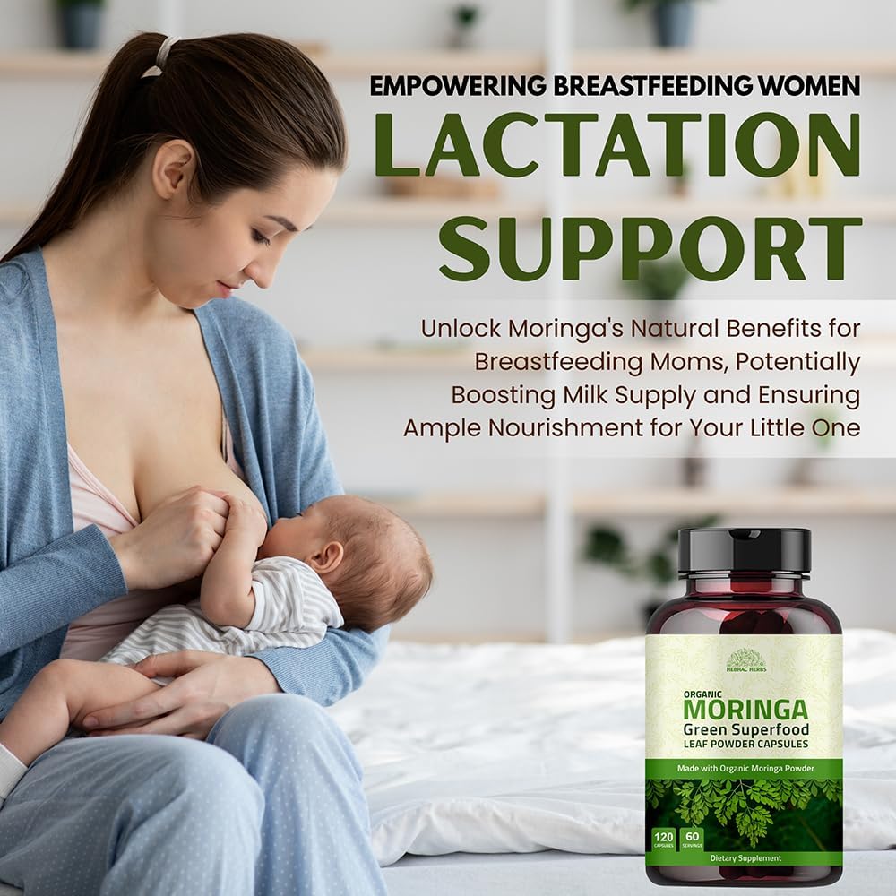 Hebhac Herbs Cápsulas de Moringa Ecológica 120 Cápsulas 1000mg