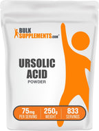 Ácido Ursólico en Polvo 250g (8.8 oz) - 125mg por Ración - Vegano y Sin Gluten