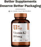 Utzy Naturals Vitamina K2 | 180 mcg de MenaQ7® | 60 Cápsulas