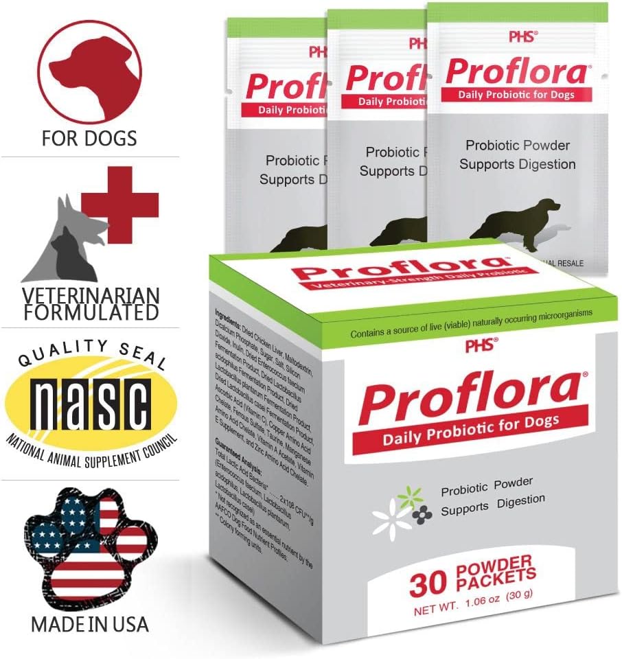 Proflora Probiótico para Perros - Digestión Saludable - Refuerzo del Sistema Inmunológico - Función Intestinal Normal - Salud de Piel y Pelaje - Suplemento para el Tracto Gastrointestinal - 90 Raciones, Paquete de 3