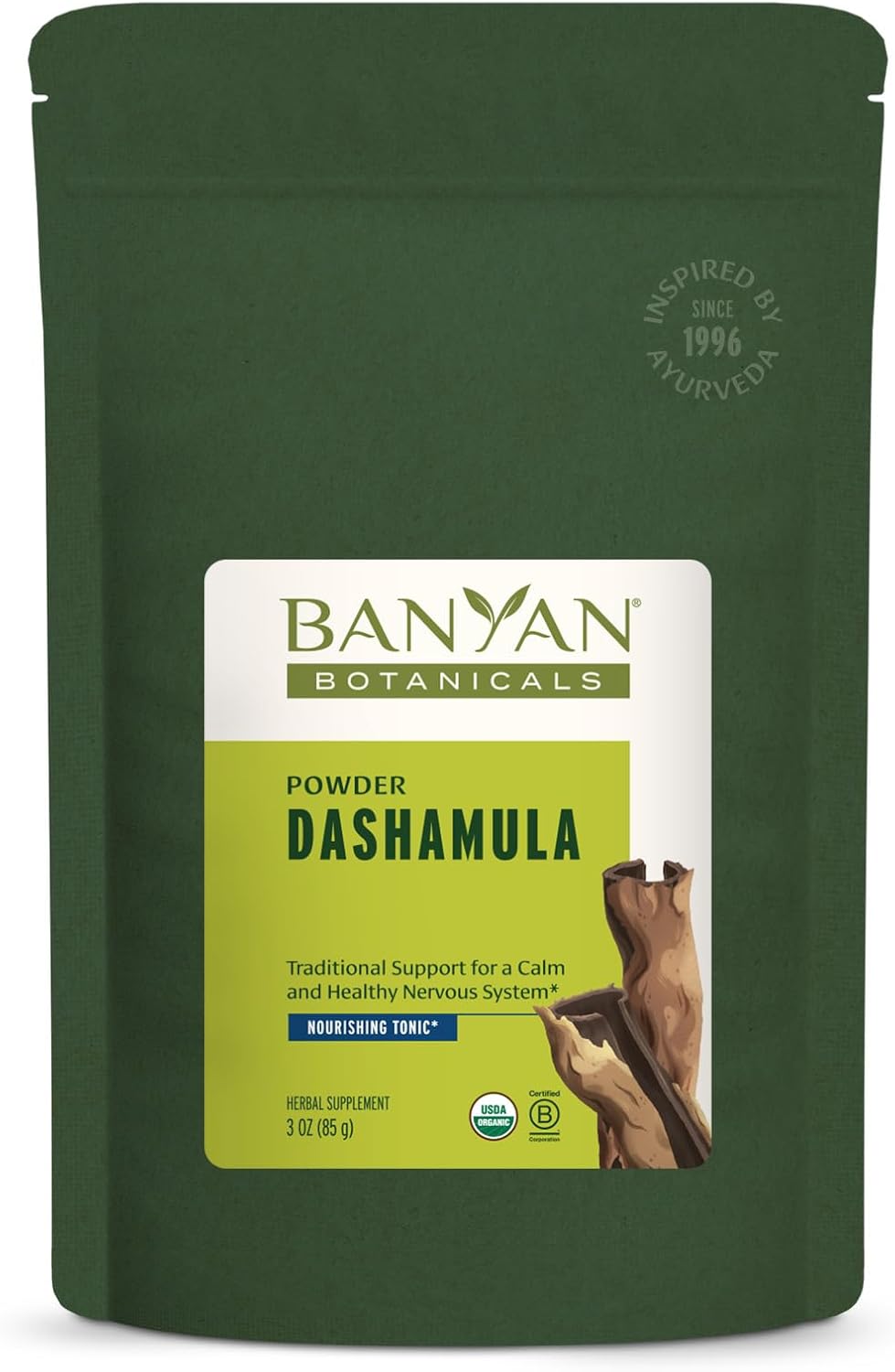 Banyan Botanicals Dashamula Powder – Fórmula Ayurvédica Calmante – ½ lb (227 g)