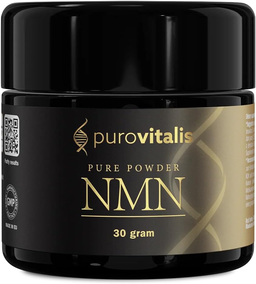 PUROVITALIS NMN en Polvo 99% Puro - Suplemento de Nicotinamida Mononucleótido para NAD+, Salud Celular y Energía - 30g (2 meses)