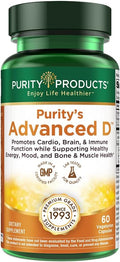 Purity Products Advanced D - Vitamina D3, K2, Zinc, Magnesio, Boro y Taurina - 60 Cápsulas Vegetarianas