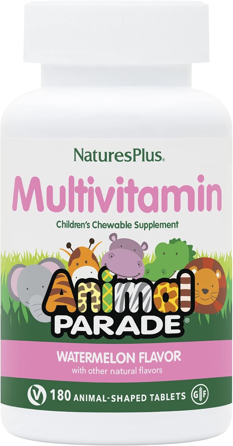 NaturesPlus Animal Parade Multivitamínico Infantil Masticable - Sabor Uva - 180 Comprimidos