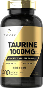 Carlyle Taurina 1000 mg - 400 Cápsulas - Aminoácido Esencial - Alta Potencia - Sin Gluten