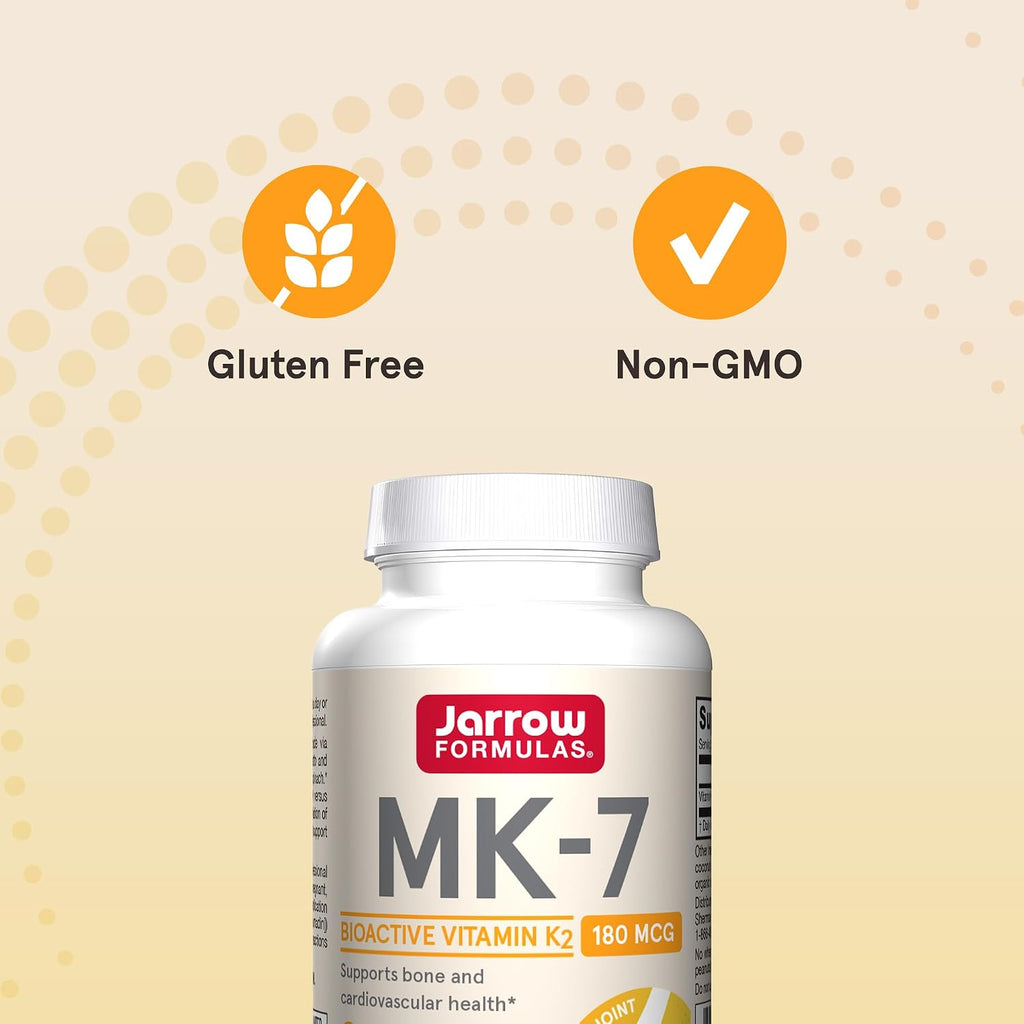 Jarrow Formulas MK-7 - Vitamina K2 (90 mcg) - 30 Cápsulas Blandas - Para la Salud Ósea y Cardiovascular