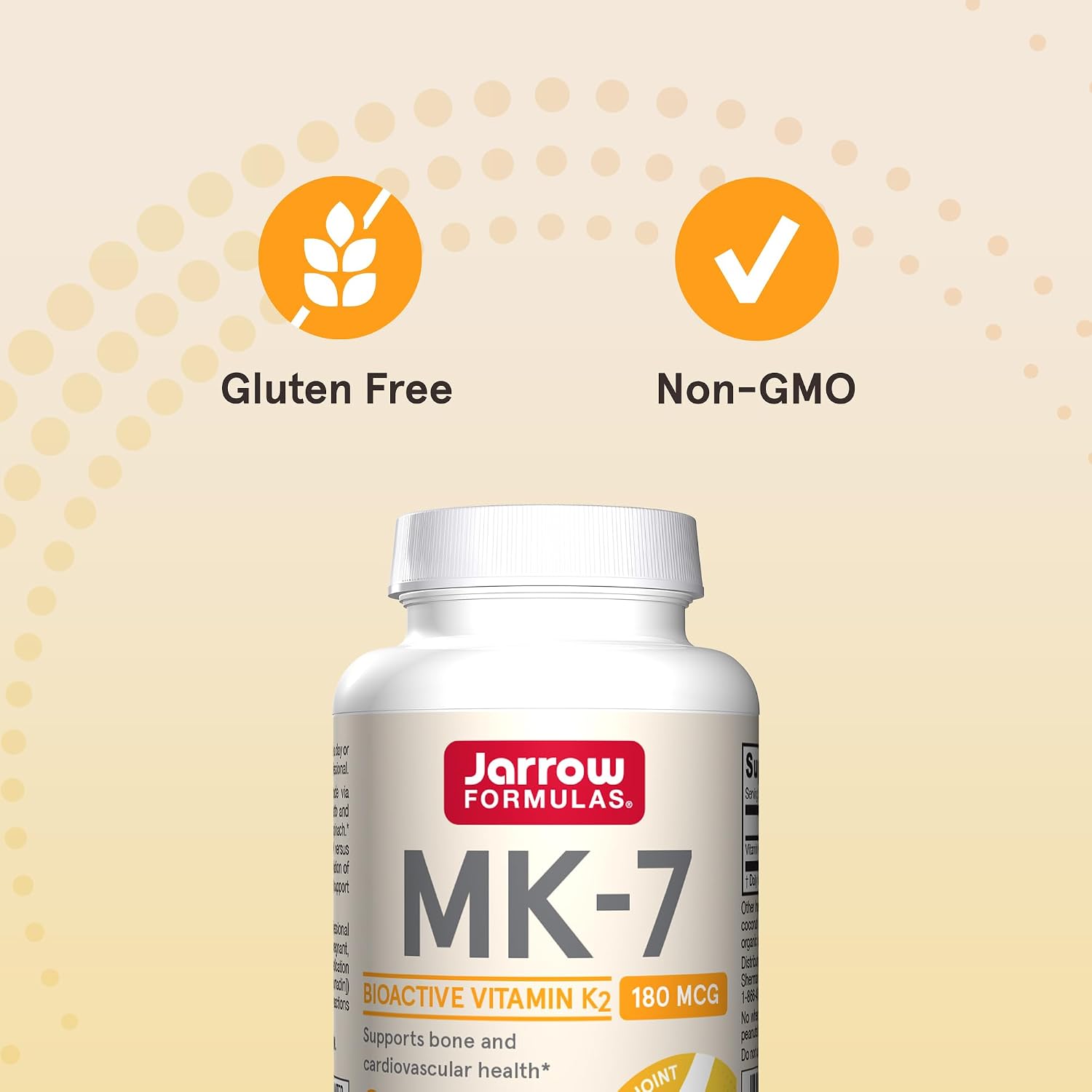 Jarrow Formulas MK-7 - Vitamina K2 (90 mcg) - 30 Cápsulas Blandas - Para la Salud Ósea y Cardiovascular