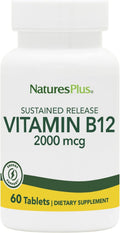 NaturesPlus Vitamina B12 2000 mcg - 60 comprimidos de liberación sostenida - Metilcobalamina activa