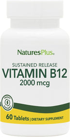NaturesPlus Vitamina B12 2000 mcg - 60 comprimidos de liberación sostenida - Metilcobalamina activa