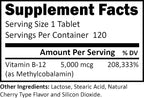 R-Garden Vitamina B-12 5000 mcg, 120 comprimidos sublinguales