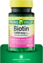 Biotina 1000 mcg – Pack de 2 Botes (300 Softgels) – Unique Bundle