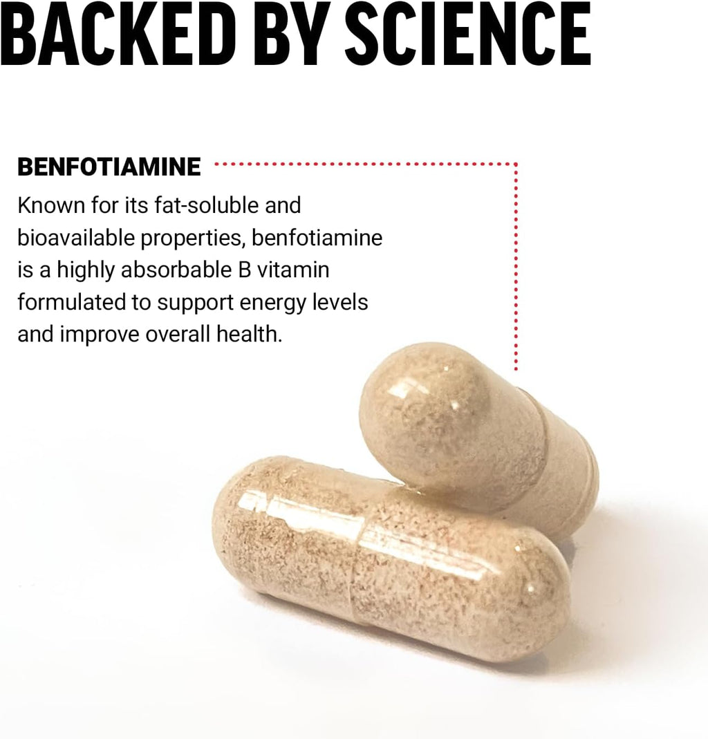 Force Factor Benfotiamina Plus Tiamina, Vitamina B1 Liposoluble de Alta Absorción, No GMO, Vegano, 90 Cápsulas Vegetales