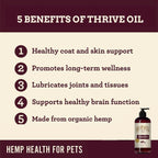 Hemp Well Thrive Oil - Aceite de Cáñamo Orgánico para Perros y Gatos (473 ml)