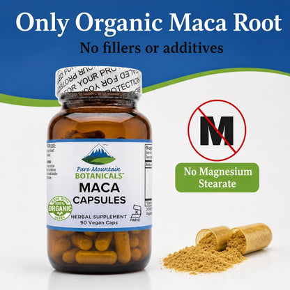 Cápsulas de Raíz de Maca Orgánica de Perú - 1000mg - Mezcla Cruda y Gelatinizada - 90 Cápsulas Veganas Kosher – Image 4