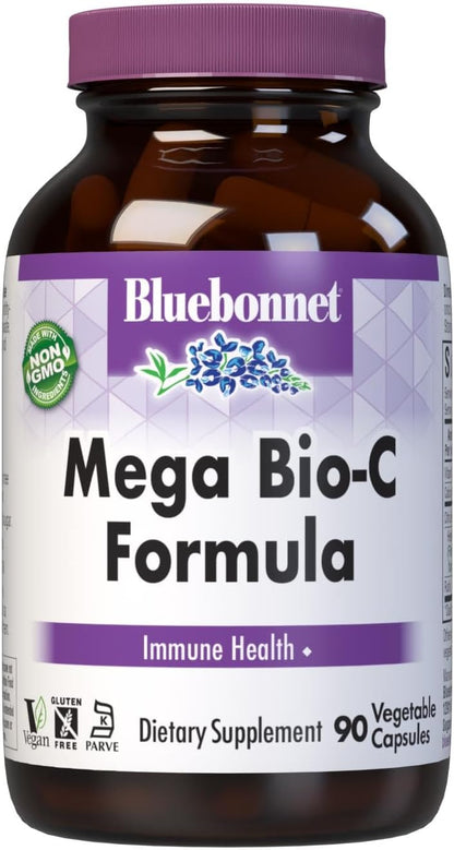 Bluebonnet Nutrition Mega Bio-C Fórmula - Vitamina C Tamponada 750 mg con Bioflavonoides - 90 Cápsulas Vegetales – Image 1