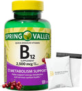 Spring Valley Vitamina B12 2500 mcg Comprimidos de Disolución Rápida, 120 Comprimidos