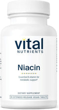 Vital Nutrients Niacin 500mg - Slow Release - 90 Tablets