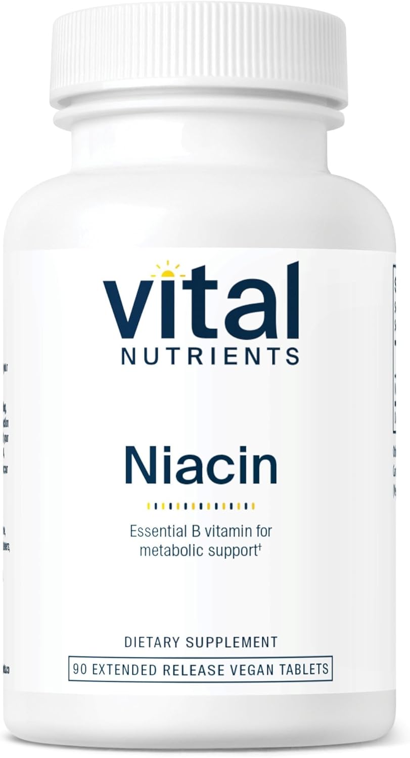 Vital Nutrients Niacin 500mg - Slow Release - 90 Tablets