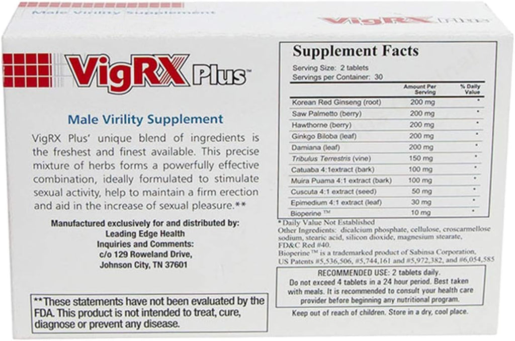 VigRX Plus - Suplemento Herbal para la Vitalidad Masculina - 60 Comprimidos (3 Cajas)
