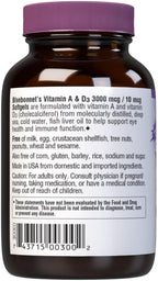 Bluebonnet Nutrition Vitamina A y D3 10.000 UI/400 UI - 100 Cápsulas Blandas