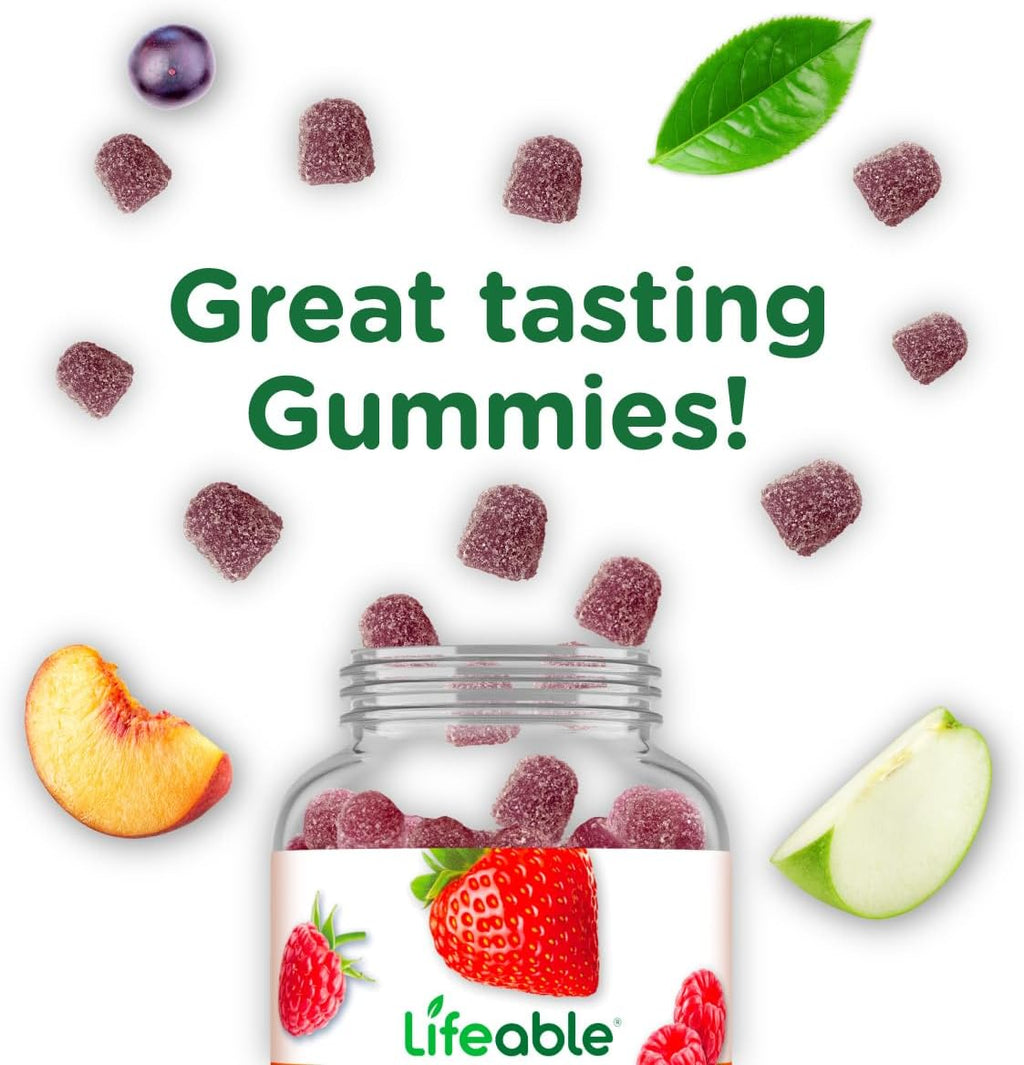 Lifeable Vitamina B6 Gominolas | 100mg | Suplemento Vegano de Vitamina B6 para el Apoyo Nervioso | 60 Gominolas