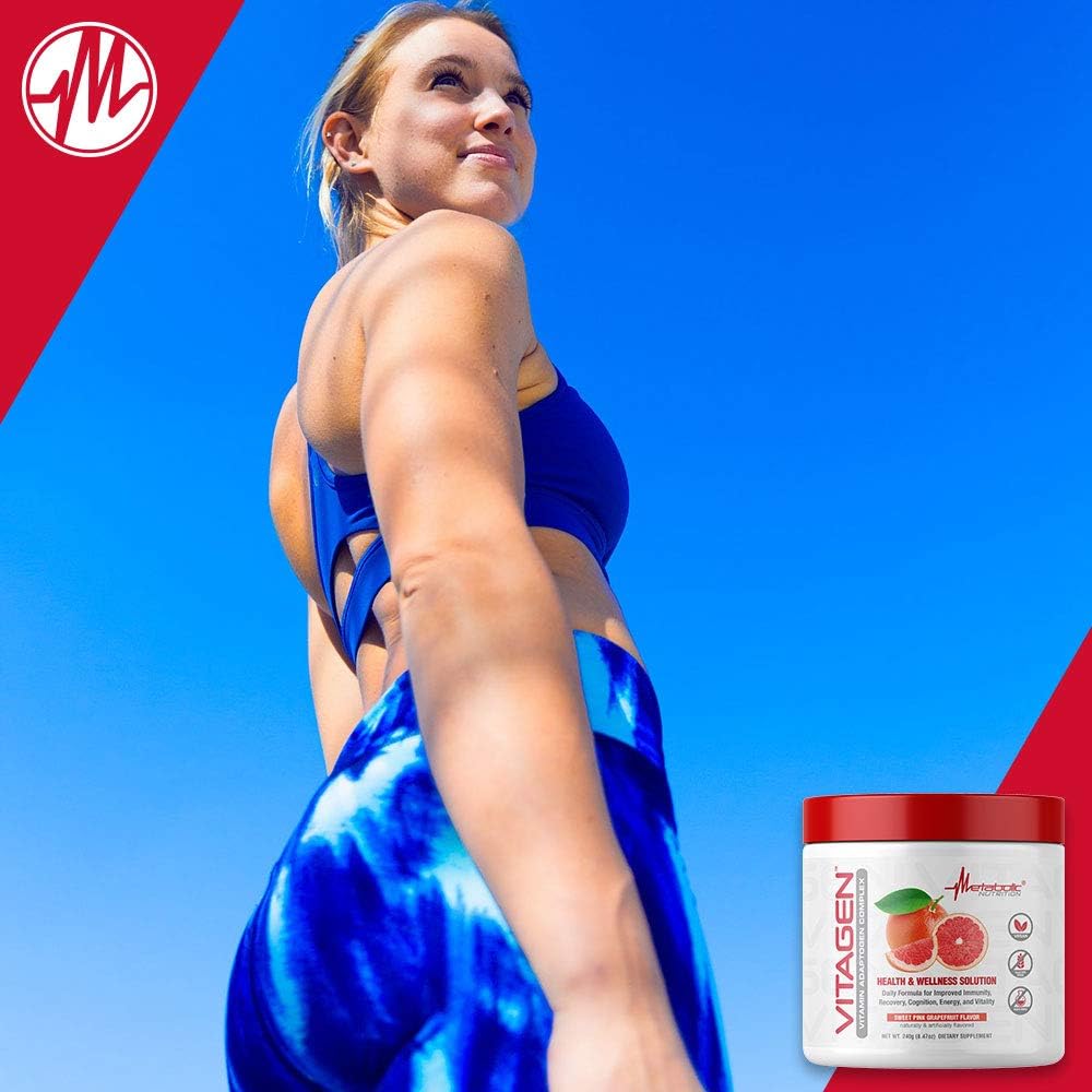 Metabolic Nutrition Vitagen - Complejo Adaptógeno Multivitamínico (240 g, Pomelo Rosa)