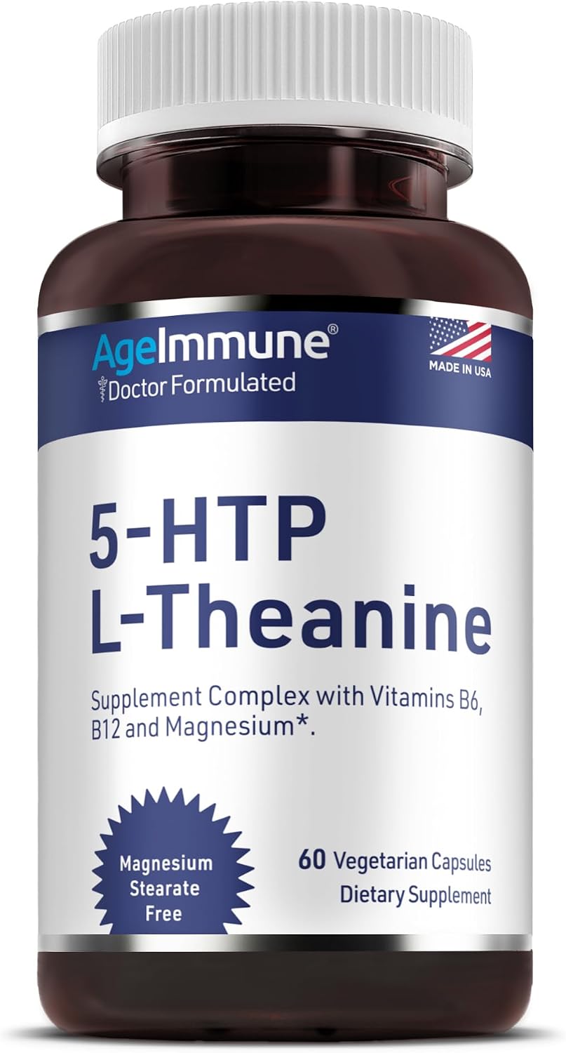 5-HTP 100mg + L-Theanina 400mg | Complemento para el Estrés y Relajación | AgeImmune