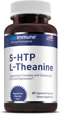5-HTP 100mg + L-Theanina 400mg | Complemento para el Estrés y Relajación | AgeImmune