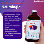 LIQUIDHEALTH Neurologic Focus Suplemento Líquido para la Memoria y Concentración con Ginkgo Biloba, Colina, L-Teanina y Fosfatidilserina - 946 ml