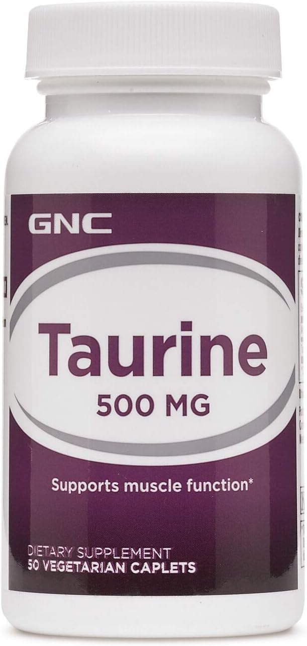 GNC Taurina 500mg, 50 Comprimidos, Apoya la Función Muscular