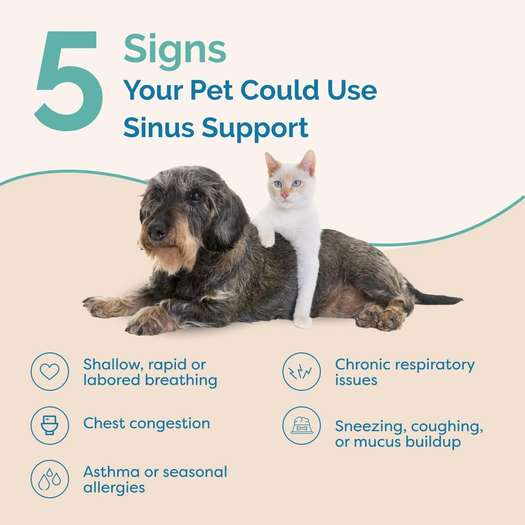 PranaPets Sinus Support – Suplemento Líquido para Perros y Gatos | Alivio Natural de la Congestión